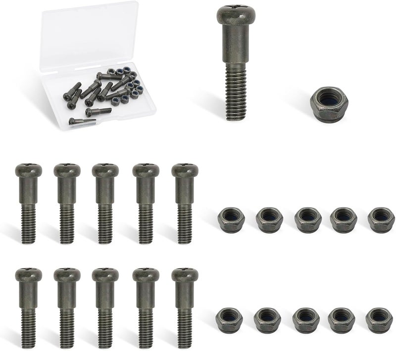 Minho Motorcycle Handlebar Lever Pivot Bolt in Low Carbon Steel Material,M8 Flat Phillips Head,M5 Threading,Overall Lenght 22mm for Handlebar Combination Switches, Pack of 10 - Image 1